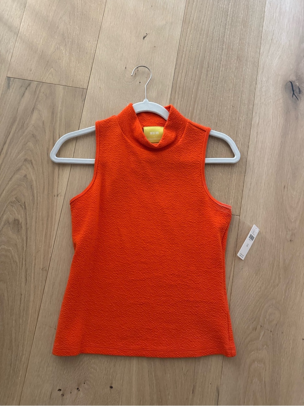 Anthropologie Maeve Sleeveless Mock Neck Top in Orange